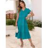 image:imageANRABESS Womens Summer Casual Short Sleeve V Neck Midi Dresses 2026 Spring Flowy Aline Tiered T Shirts Boho Beach DressLake Green