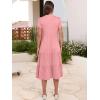 image:imageANRABESS Womens Summer Casual Short Sleeve V Neck Midi Dresses 2026 Spring Flowy Aline Tiered T Shirts Boho Beach DressPeach
