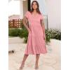 image:imageANRABESS Womens Summer Casual Short Sleeve V Neck Midi Dresses 2026 Spring Flowy Aline Tiered T Shirts Boho Beach DressPeach