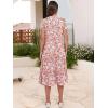 image:imageANRABESS Womens Summer Casual Short Sleeve V Neck Midi Dresses 2026 Spring Flowy Aline Tiered T Shirts Boho Beach DressPeach Floral