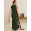 image:imageANRABESS Womens Summer Casual V Neck Sleeveless Tank Maxi Dress Split WrinkleFree Beach Vacation Sundress Cruise OutfitsArmy Green