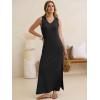 image:imageANRABESS Womens Summer Casual V Neck Sleeveless Tank Maxi Dress Split WrinkleFree Beach Vacation Sundress Cruise OutfitsBlack
