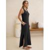 image:imageANRABESS Womens Summer Casual V Neck Sleeveless Tank Maxi Dress Split WrinkleFree Beach Vacation Sundress Cruise OutfitsBlack