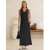 image:imageANRABESS Womens Summer Casual V Neck Sleeveless Tank Maxi Dress Split WrinkleFree Beach Vacation Sundress Cruise OutfitsBlack