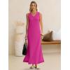 image:imageANRABESS Womens Summer Casual V Neck Sleeveless Tank Maxi Dress Split WrinkleFree Beach Vacation Sundress Cruise OutfitsHot Pink