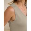 image:imageANRABESS Womens Summer Casual V Neck Sleeveless Tank Maxi Dress Split WrinkleFree Beach Vacation Sundress Cruise OutfitsLight Khaki
