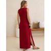 image:imageANRABESS Womens Summer Casual V Neck Sleeveless Tank Maxi Dress Split WrinkleFree Beach Vacation Sundress Cruise OutfitsRed