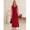 image:imageANRABESS Womens Summer Casual V Neck Sleeveless Tank Maxi Dress Split WrinkleFree Beach Vacation Sundress Cruise OutfitsRed