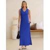 image:imageANRABESS Womens Summer Casual V Neck Sleeveless Tank Maxi Dress Split WrinkleFree Beach Vacation Sundress Cruise OutfitsRoyal Blue