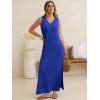 image:imageANRABESS Womens Summer Casual V Neck Sleeveless Tank Maxi Dress Split WrinkleFree Beach Vacation Sundress Cruise OutfitsRoyal Blue
