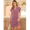 image:imageANRABESS Womens Summer Dresses Casual Short Sleeve V Neck Textured Cute Mini Tshirt Dress 2026 Spring Beach Shift SundressGrey Pink