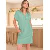 image:imageANRABESS Womens Summer Dresses Casual Short Sleeve V Neck Textured Cute Mini Tshirt Dress 2026 Spring Beach Shift SundressLight Green