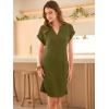 image:imageANRABESS Womens Summer Dresses Casual Short Sleeve V Neck Textured Cute Mini Tshirt Dress 2026 Spring Beach Shift SundressOlive Green