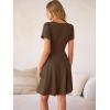 image:imageANRABESS Womens Summer Dresses Short Sleeve Wrap V Neck ALine Floral Mini Dress Causal Flowy Boho Beach Vacation SundressCoffee