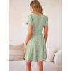 image:imageANRABESS Womens Summer Dresses Short Sleeve Wrap V Neck ALine Floral Mini Dress Causal Flowy Boho Beach Vacation SundressGreen White Floral