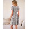 image:imageANRABESS Womens Summer Dresses Short Sleeve Wrap V Neck ALine Floral Mini Dress Causal Flowy Boho Beach Vacation SundressKhaki Polka Dot