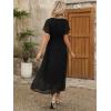 image:imageANRABESS Womens Summer Floral Maxi Dress Casual V Neck Short Sleeve Chiffon Boho Flowy Beach 2026 Wedding Guest Long DressesBlack