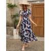 image:imageANRABESS Womens Summer Floral Maxi Dress Casual V Neck Short Sleeve Chiffon Boho Flowy Beach 2026 Wedding Guest Long DressesNavy Flor