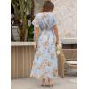image:imageANRABESS Womens Summer Floral Maxi Dress Casual V Neck Short Sleeve Chiffon Boho Flowy Beach 2026 Wedding Guest Long DressesOrange Floral Print
