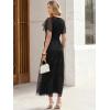 image:imageANRABESS Womens Summer Floral Maxi Dress Short Sleeve Flowy Tulle Wedding Guest Beach Vacation 2026 Spring Party Long DressesBlack