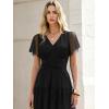 image:imageANRABESS Womens Summer Floral Maxi Dress Short Sleeve Flowy Tulle Wedding Guest Beach Vacation 2026 Spring Party Long DressesBlack