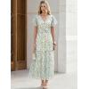 image:imageANRABESS Womens Summer Floral Maxi Dress Short Sleeve Flowy Tulle Wedding Guest Beach Vacation 2026 Spring Party Long DressesBlue Green Floral