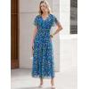 image:imageANRABESS Womens Summer Floral Maxi Dress Short Sleeve Flowy Tulle Wedding Guest Beach Vacation 2026 Spring Party Long DressesBlue Yellow Floral