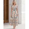 image:imageANRABESS Womens Summer Floral Maxi Dress Short Sleeve Flowy Tulle Wedding Guest Beach Vacation 2026 Spring Party Long DressesCream Navy Floral