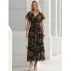 image:imageANRABESS Womens Summer Floral Maxi Dress Short Sleeve Flowy Tulle Wedding Guest Beach Vacation 2026 Spring Party Long DressesFloral Black Yellow