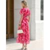 image:imageANRABESS Womens Summer Floral Maxi Dress Short Sleeve Flowy Tulle Wedding Guest Beach Vacation 2026 Spring Party Long DressesHot Pink Floral