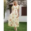 image:imageANRABESS Womens Summer Floral Maxi Dress Short Sleeve Flowy Tulle Wedding Guest Beach Vacation 2026 Spring Party Long DressesMulticolored Rose Apricot