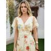 image:imageANRABESS Womens Summer Floral Maxi Dress Short Sleeve Flowy Tulle Wedding Guest Beach Vacation 2026 Spring Party Long DressesMulticolored Rose Apricot
