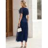image:imageANRABESS Womens Summer Floral Maxi Dress Short Sleeve Flowy Tulle Wedding Guest Beach Vacation 2026 Spring Party Long DressesNavy Blue