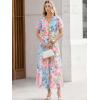 image:imageANRABESS Womens Summer Floral Maxi Dress Short Sleeve Flowy Tulle Wedding Guest Beach Vacation 2026 Spring Party Long DressesWhite Blue Pink Floral