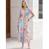 image:imageANRABESS Womens Summer Floral Maxi Dress Short Sleeve Flowy Tulle Wedding Guest Beach Vacation 2026 Spring Party Long DressesWhite Blue Pink Floral
