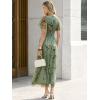 image:imageANRABESS Womens Summer Floral Maxi Dress Short Sleeve Flowy Tulle Wedding Guest Beach Vacation 2026 Spring Party Long DressesYellow Floral Green