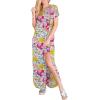 image:imageANRABESS Womens Summer Maxi Dress Short Sleeve Casual Loose Long T Shirt Dresses Split Vacation Beach Sundress Travel OutfitsFloral Blue Orange Pink