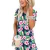 image:imageANRABESS Womens Summer Maxi Dress Short Sleeve Casual Loose Long T Shirt Dresses Split Vacation Beach Sundress Travel OutfitsFloral Green Pink