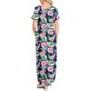 image:imageANRABESS Womens Summer Maxi Dress Short Sleeve Casual Loose Long T Shirt Dresses Split Vacation Beach Sundress Travel OutfitsFloral Green Pink