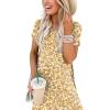 image:imageANRABESS Womens Summer Maxi Dress Short Sleeve Casual Loose Long T Shirt Dresses Split Vacation Beach Sundress Travel OutfitsFloral Yellow Red