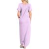 image:imageANRABESS Womens Summer Maxi Dress Short Sleeve Casual Loose Long T Shirt Dresses Split Vacation Beach Sundress Travel OutfitsLilac