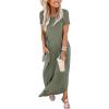 image:imageANRABESS Womens Summer Maxi Dress Short Sleeve Casual Loose Long T Shirt Dresses Split Vacation Beach Sundress Travel OutfitsOlive