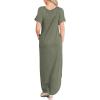 image:imageANRABESS Womens Summer Maxi Dress Short Sleeve Casual Loose Long T Shirt Dresses Split Vacation Beach Sundress Travel OutfitsOlive