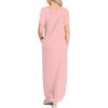 image:imageANRABESS Womens Summer Maxi Dress Short Sleeve Casual Loose Long T Shirt Dresses Split Vacation Beach Sundress Travel OutfitsPink White Dot