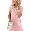 image:imageANRABESS Womens Summer Maxi Dress Short Sleeve Casual Loose Long T Shirt Dresses Split Vacation Beach Sundress Travel OutfitsPink White Dot