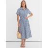 image:imageANRABESS Womens Summer Midi Dress Short Sleeve Striped Plaid Button Collar Shirt Dresses 2026 Casual Beach Vacation ClothesBlue White Plaid