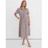 image:imageANRABESS Womens Summer Midi Dress Short Sleeve Striped Plaid Button Collar Shirt Dresses 2026 Casual Beach Vacation ClothesBrown White Plaid