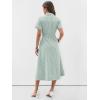 image:imageANRABESS Womens Summer Midi Dress Short Sleeve Striped Plaid Button Collar Shirt Dresses 2026 Casual Beach Vacation ClothesGreen White Stripe