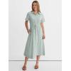 image:imageANRABESS Womens Summer Midi Dress Short Sleeve Striped Plaid Button Collar Shirt Dresses 2026 Casual Beach Vacation ClothesGreen White Stripe