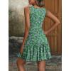 image:imageANRABESS Womens Summer Mini Dress 2026 Sleeveless Sexy Wrap V Neck ALine Boho Floral Sundress Casual Flowy Beach DressesFloral Green